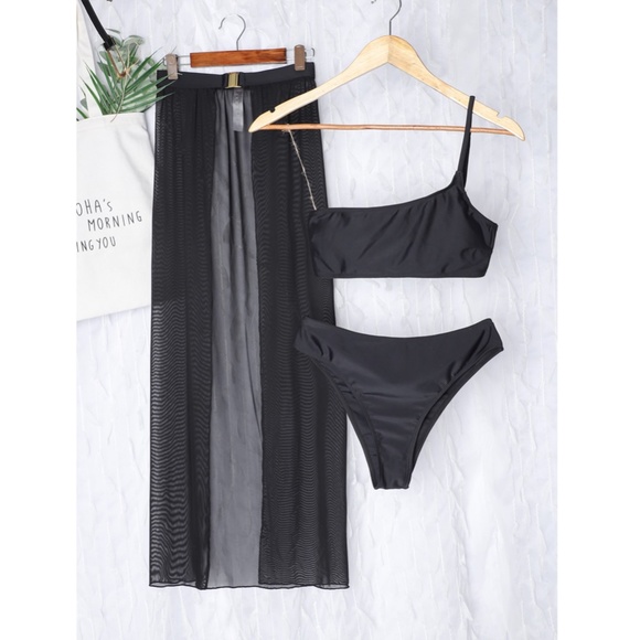 3 Piece Black Swimwear Set - Picture 3 of 12